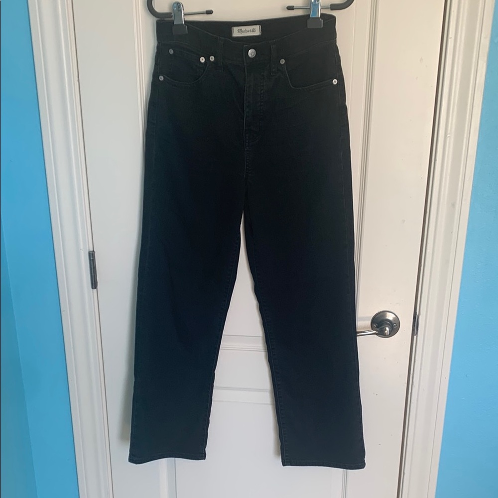 Madewell black denim cropped jeans
